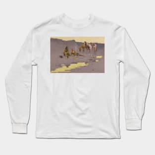 A New Year on the Cimarron by Frederic Remington Long Sleeve T-Shirt